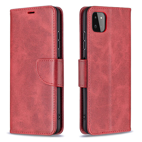 Custodia Portafoglio In Pelle Cover con Supporto B04F per Samsung Galaxy A22 5G Rosso