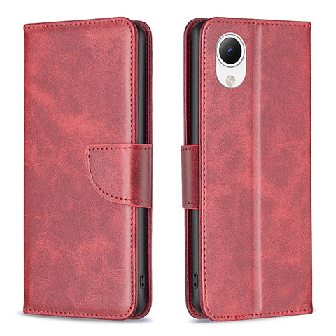 Custodia Portafoglio In Pelle Cover con Supporto B04F per Samsung Galaxy A23 5G SC-56C Rosso