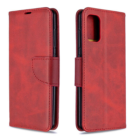 Custodia Portafoglio In Pelle Cover con Supporto B04F per Samsung Galaxy A41 Rosso