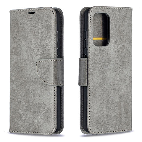 Custodia Portafoglio In Pelle Cover con Supporto B04F per Samsung Galaxy A52 4G Grigio