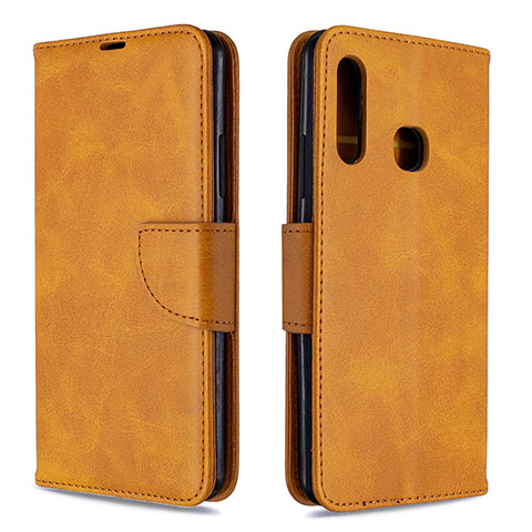 Custodia Portafoglio In Pelle Cover con Supporto B04F per Samsung Galaxy A70E Marrone Chiaro