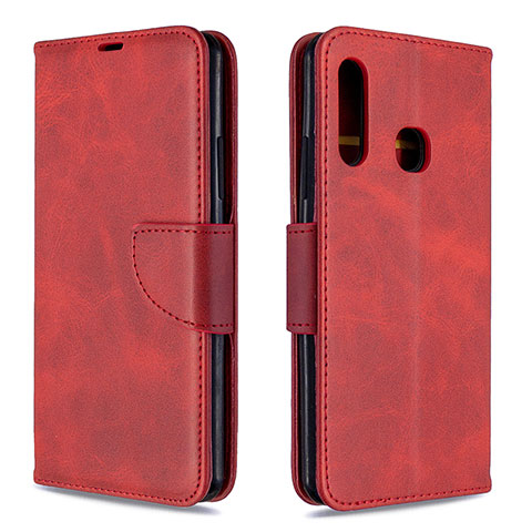 Custodia Portafoglio In Pelle Cover con Supporto B04F per Samsung Galaxy A70E Rosso