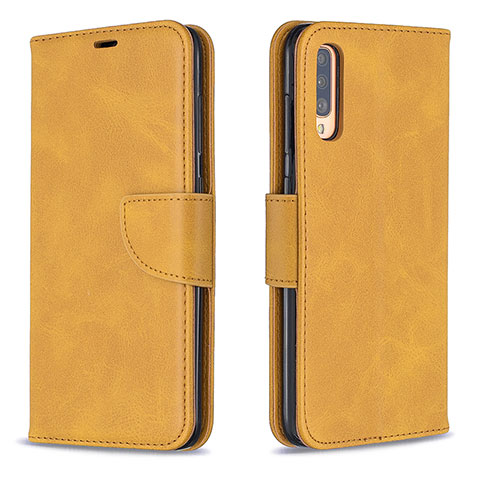 Custodia Portafoglio In Pelle Cover con Supporto B04F per Samsung Galaxy A70S Marrone Chiaro