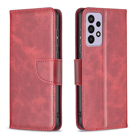 Custodia Portafoglio In Pelle Cover con Supporto B04F per Samsung Galaxy A73 5G Rosso