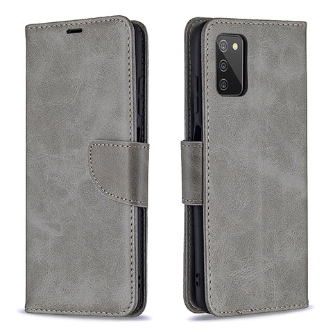 Custodia Portafoglio In Pelle Cover con Supporto B04F per Samsung Galaxy F02S SM-E025F Grigio