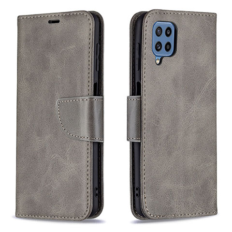 Custodia Portafoglio In Pelle Cover con Supporto B04F per Samsung Galaxy M32 4G Grigio