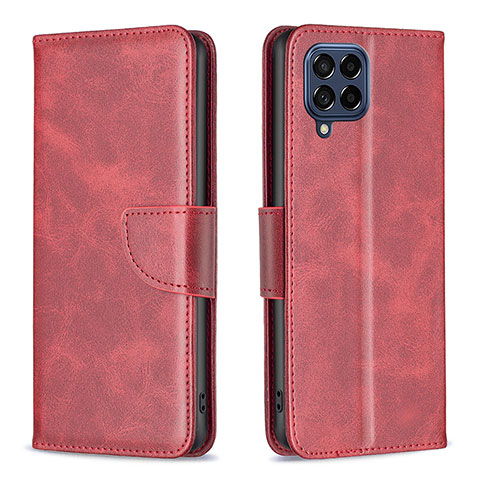 Custodia Portafoglio In Pelle Cover con Supporto B04F per Samsung Galaxy M53 5G Rosso