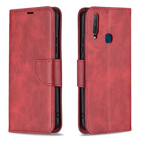 Custodia Portafoglio In Pelle Cover con Supporto B04F per Vivo Y12 Rosso