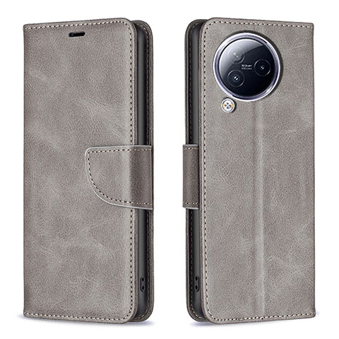 Custodia Portafoglio In Pelle Cover con Supporto B04F per Xiaomi Civi 3 5G Grigio