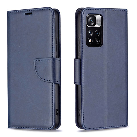 Custodia Portafoglio In Pelle Cover con Supporto B04F per Xiaomi Mi 11i 5G (2022) Blu