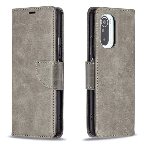 Custodia Portafoglio In Pelle Cover con Supporto B04F per Xiaomi Mi 11i 5G Grigio