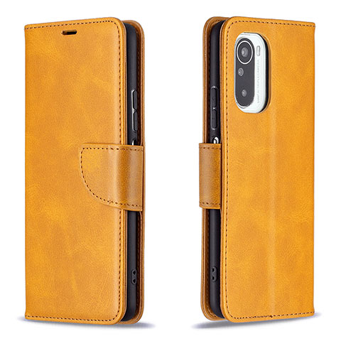 Custodia Portafoglio In Pelle Cover con Supporto B04F per Xiaomi Mi 11i 5G Marrone Chiaro