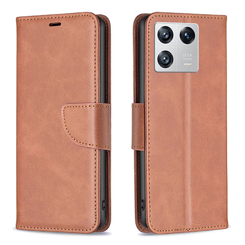 Custodia Portafoglio In Pelle Cover con Supporto B04F per Xiaomi Mi 13 5G Marrone