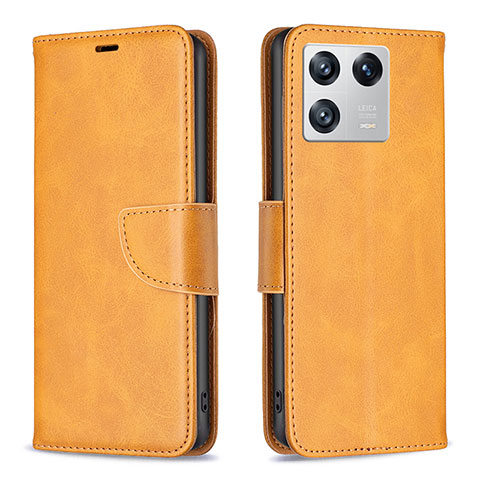 Custodia Portafoglio In Pelle Cover con Supporto B04F per Xiaomi Mi 13 Pro 5G Marrone Chiaro