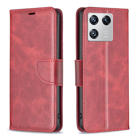 Custodia Portafoglio In Pelle Cover con Supporto B04F per Xiaomi Mi 13 Pro 5G Rosso