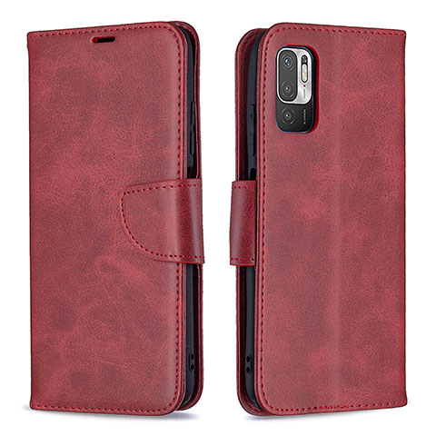 Custodia Portafoglio In Pelle Cover con Supporto B04F per Xiaomi POCO M3 Pro 5G Rosso