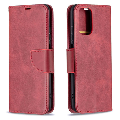 Custodia Portafoglio In Pelle Cover con Supporto B04F per Xiaomi Poco M5S Rosso