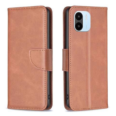 Custodia Portafoglio In Pelle Cover con Supporto B04F per Xiaomi Redmi A1 Marrone