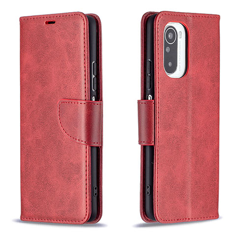 Custodia Portafoglio In Pelle Cover con Supporto B04F per Xiaomi Redmi K40 5G Rosso