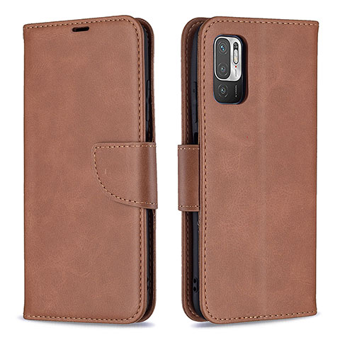 Custodia Portafoglio In Pelle Cover con Supporto B04F per Xiaomi Redmi Note 10 5G Marrone