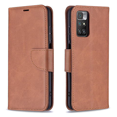 Custodia Portafoglio In Pelle Cover con Supporto B04F per Xiaomi Redmi Note 11 4G (2021) Marrone