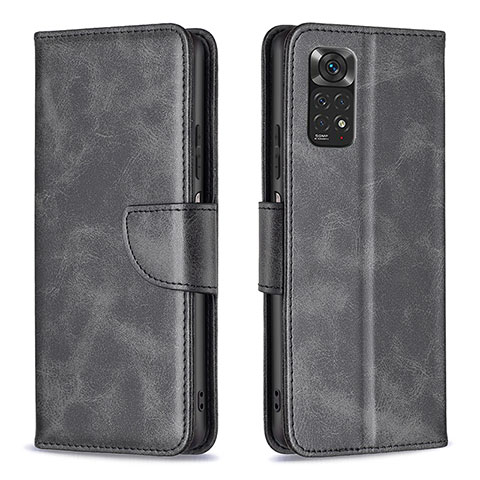 Custodia Portafoglio In Pelle Cover con Supporto B04F per Xiaomi Redmi Note 11 4G (2022) Nero