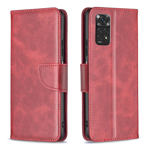 Custodia Portafoglio In Pelle Cover con Supporto B04F per Xiaomi Redmi Note 11S 4G Rosso