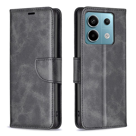 Custodia Portafoglio In Pelle Cover con Supporto B04F per Xiaomi Redmi Note 13 Pro 5G Nero