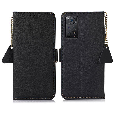 Custodia Portafoglio In Pelle Cover con Supporto B04H per Xiaomi Redmi Note 11 Pro 5G Nero