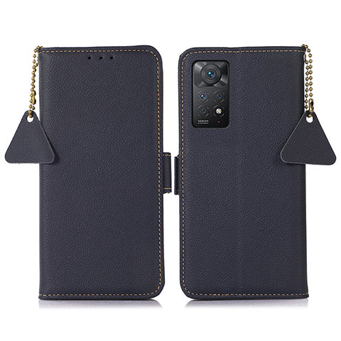 Custodia Portafoglio In Pelle Cover con Supporto B04H per Xiaomi Redmi Note 12 Pro 4G Blu