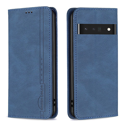 Custodia Portafoglio In Pelle Cover con Supporto B05F per Google Pixel 7 Pro 5G Blu