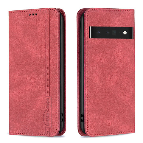 Custodia Portafoglio In Pelle Cover con Supporto B05F per Google Pixel 7 Pro 5G Rosso