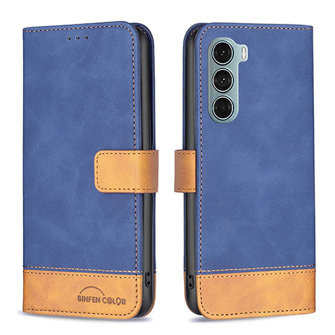 Custodia Portafoglio In Pelle Cover con Supporto B05F per Motorola Moto Edge S30 5G Blu