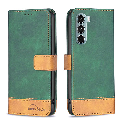 Custodia Portafoglio In Pelle Cover con Supporto B05F per Motorola Moto Edge S30 5G Verde