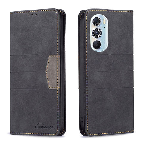 Custodia Portafoglio In Pelle Cover con Supporto B05F per Motorola Moto Edge X30 5G Nero