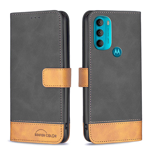 Custodia Portafoglio In Pelle Cover con Supporto B05F per Motorola Moto G71 5G Nero