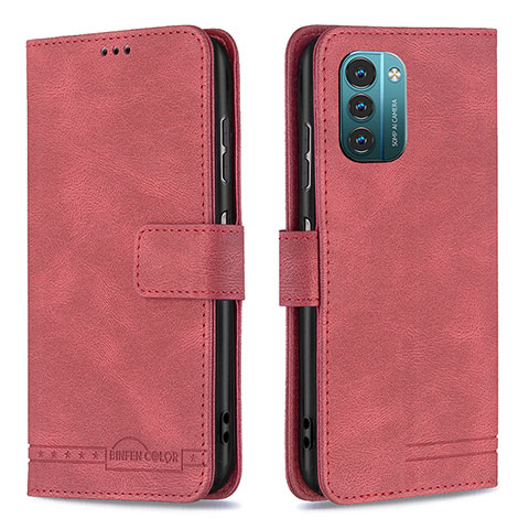 Custodia Portafoglio In Pelle Cover con Supporto B05F per Nokia G11 Rosso