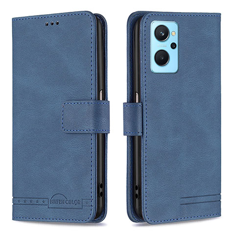 Custodia Portafoglio In Pelle Cover con Supporto B05F per Oppo A96 4G Blu