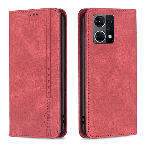 Custodia Portafoglio In Pelle Cover con Supporto B05F per Oppo F21s Pro 4G Rosso