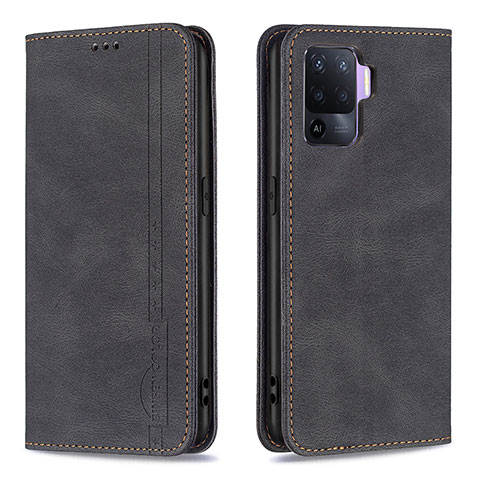 Custodia Portafoglio In Pelle Cover con Supporto B05F per Oppo Reno5 F Nero