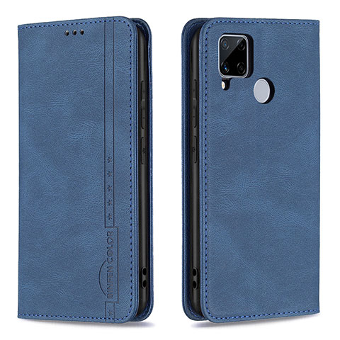 Custodia Portafoglio In Pelle Cover con Supporto B05F per Realme 7i RMX2193 Blu