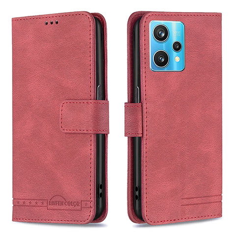 Custodia Portafoglio In Pelle Cover con Supporto B05F per Realme Narzo 50 Pro 5G Rosso