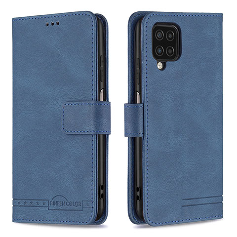 Custodia Portafoglio In Pelle Cover con Supporto B05F per Samsung Galaxy A12 5G Blu