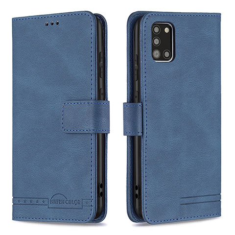 Custodia Portafoglio In Pelle Cover con Supporto B05F per Samsung Galaxy A31 Blu