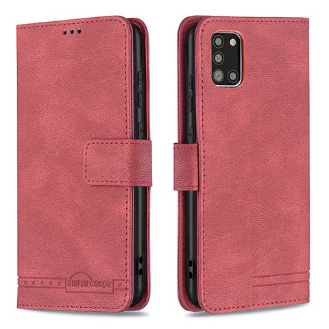 Custodia Portafoglio In Pelle Cover con Supporto B05F per Samsung Galaxy A31 Rosso