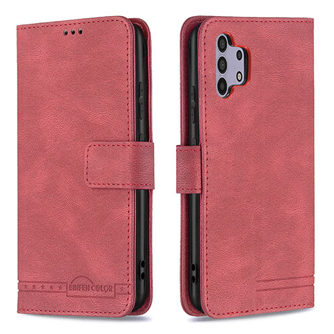 Custodia Portafoglio In Pelle Cover con Supporto B05F per Samsung Galaxy A32 5G Rosso