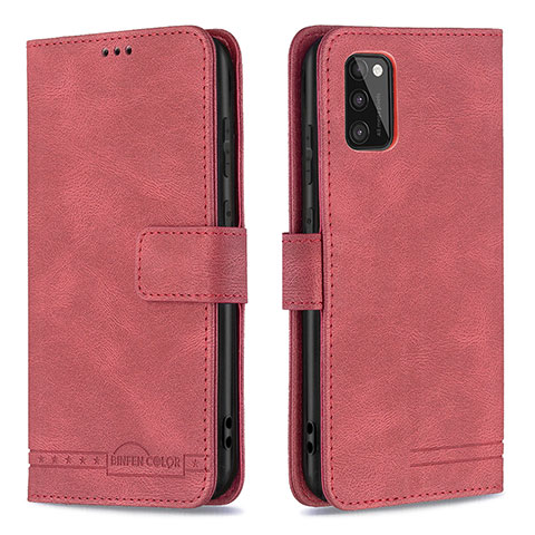 Custodia Portafoglio In Pelle Cover con Supporto B05F per Samsung Galaxy A41 Rosso