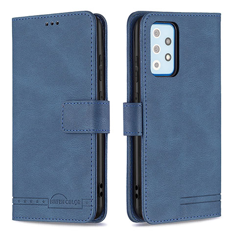 Custodia Portafoglio In Pelle Cover con Supporto B05F per Samsung Galaxy A52 4G Blu