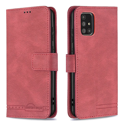 Custodia Portafoglio In Pelle Cover con Supporto B05F per Samsung Galaxy A71 4G A715 Rosso