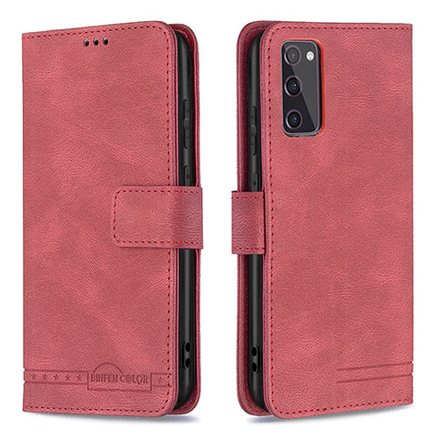 Custodia Portafoglio In Pelle Cover con Supporto B05F per Samsung Galaxy S20 FE 5G Rosso